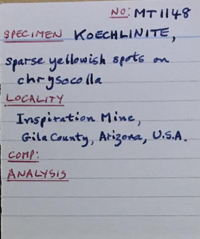Label Images - only: Koechlinite & Chrysocolla