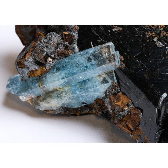 Aquamarine Schorl & Goethite Psm Siderite