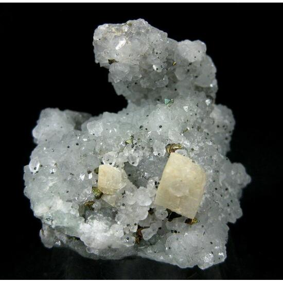 Dolomite & Chalcopyrite On Quartz