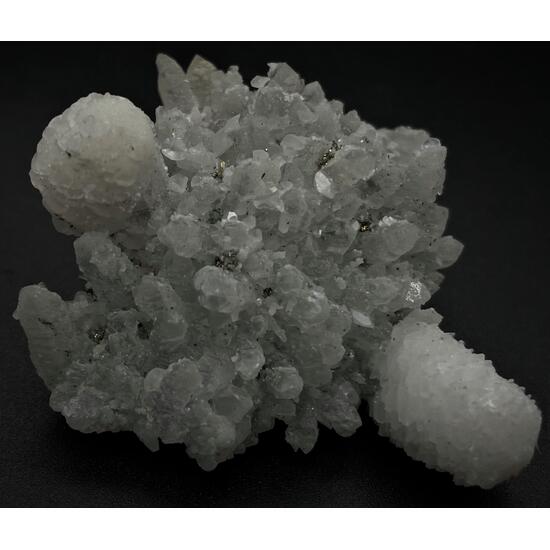 Calcite On Quartz With Pyrite