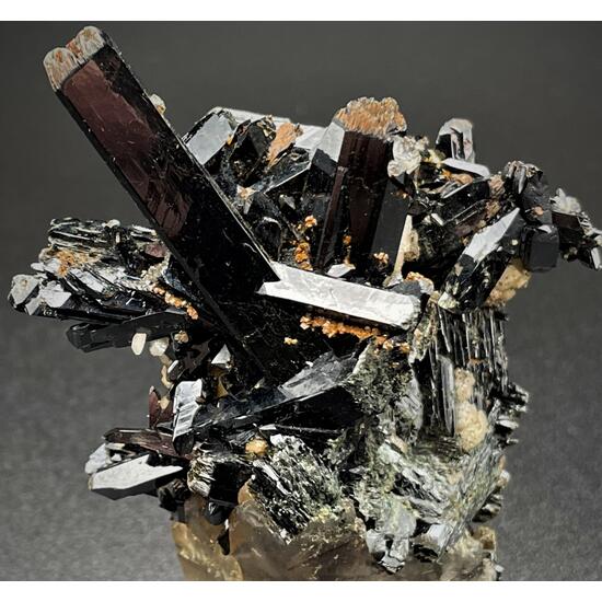 Aegirine On Smoky Quartz With Zircon & Albite