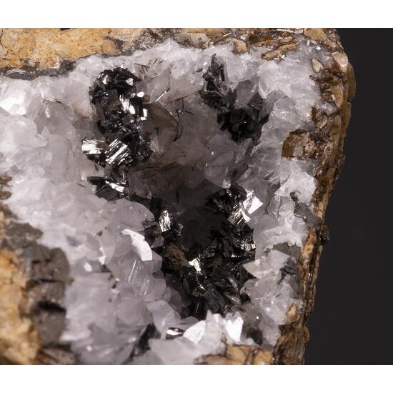 Pyrolusite & Calcite