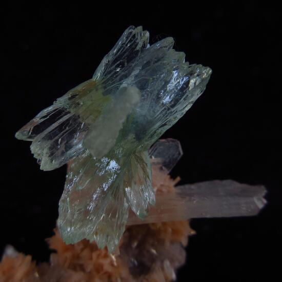 Apophyllite On Heulandite With Stilbite