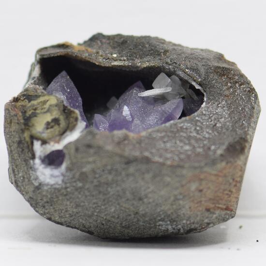 Amethyst On Chalcedony With Calcite & Chabazite