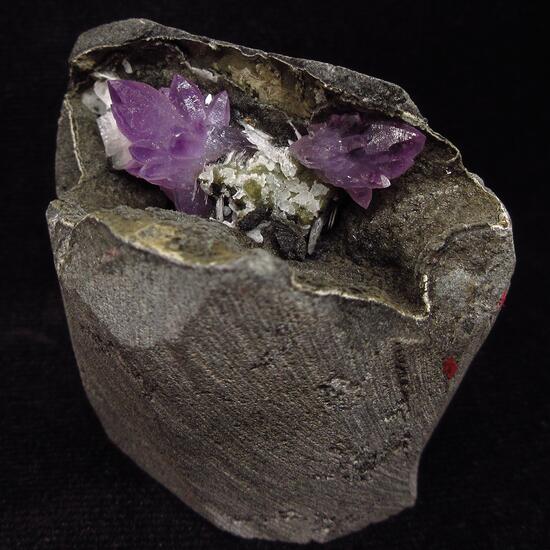 Amethyst On Chalcedony With Chabazite