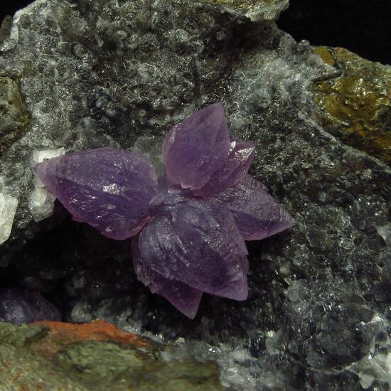 Amethyst With Baryte & Chabazite On Chalcedony