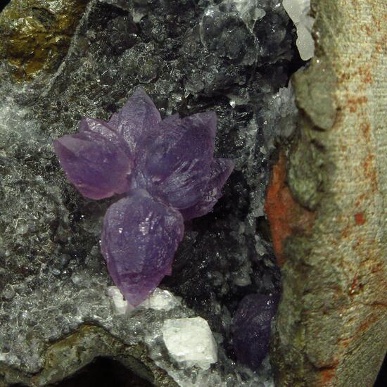 Amethyst With Baryte & Chabazite On Chalcedony