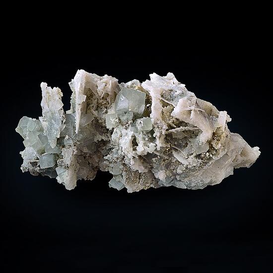 Fluorite & Pyrite On Quartz