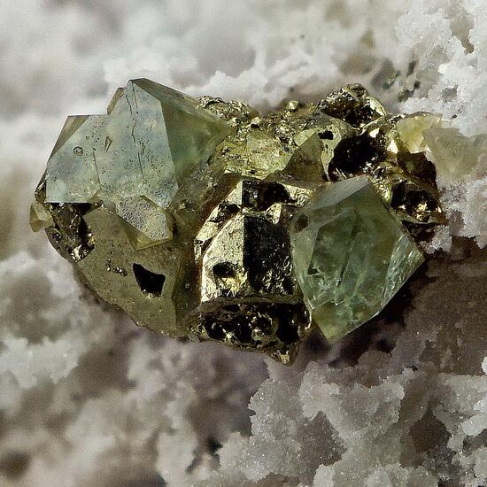 Boracite With Pyrite On Anhydrite