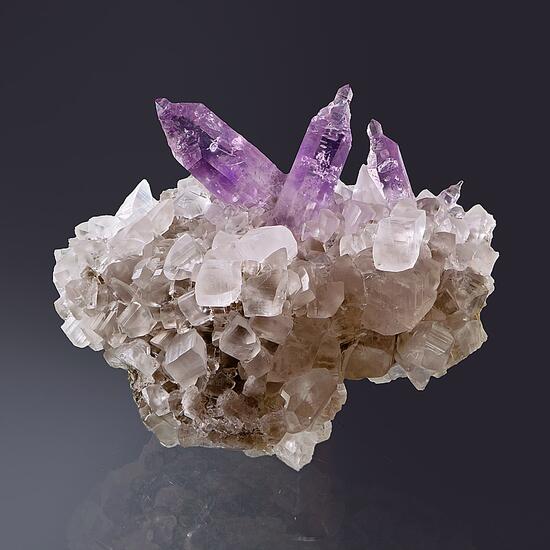 Amethyst On Calcite