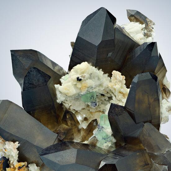 Smoky Quartz With Fluorite & Hyalite