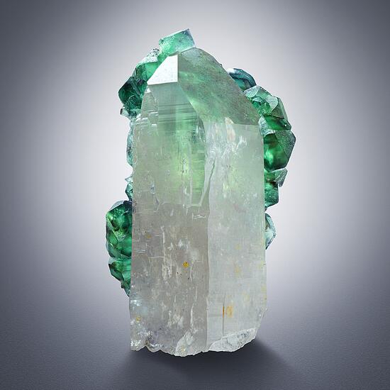 Fluorite On Rock Crystal