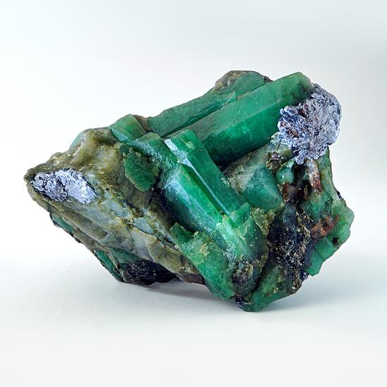 Beryl Var Emerald With Molybdenite