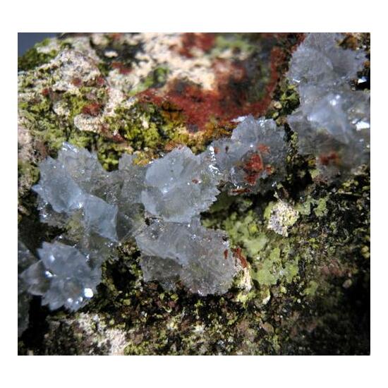 Chenevixite & Scorodite With Calcite