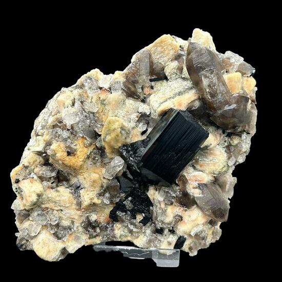 Phenakite & Smoky Quartz & Schorl