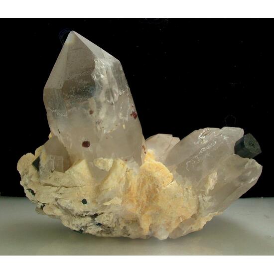 Quartz With Schorl & Spessartine