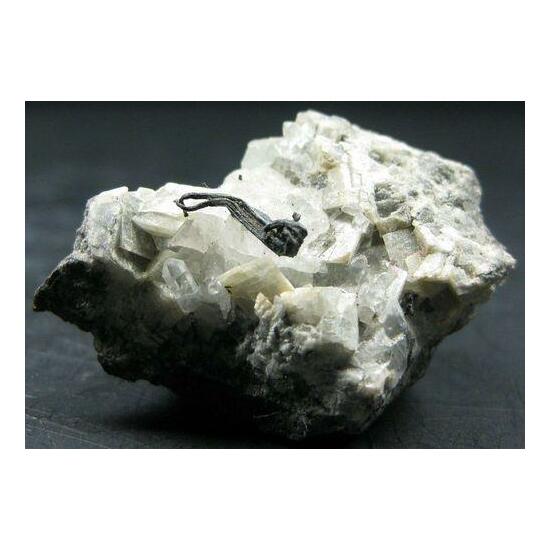 Native Silver On Calcite With Quartz