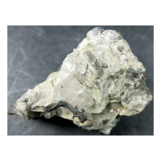 Native Silver On Calcite With Quartz