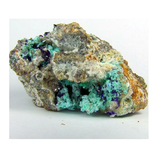 Azurite Aurichalcite & Rosasite On Smithsonite