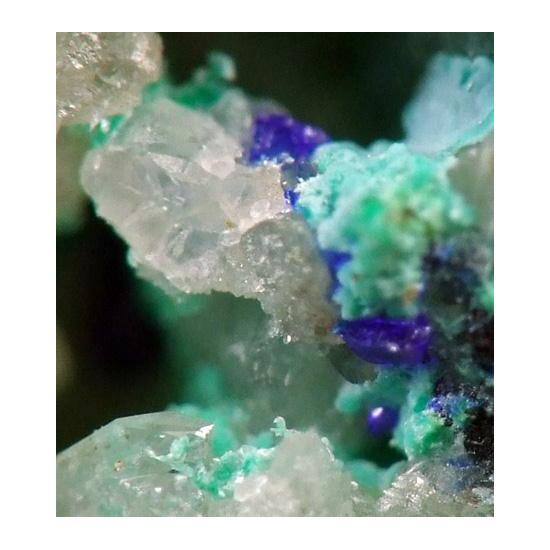 Azurite Aurichalcite & Rosasite On Smithsonite