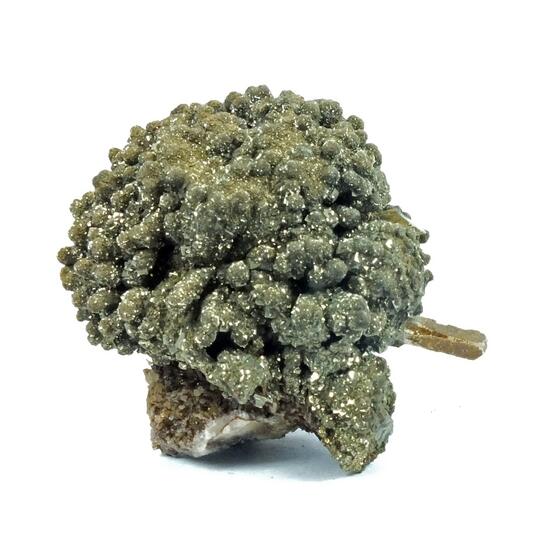 Pyrite On Rhodochrosite