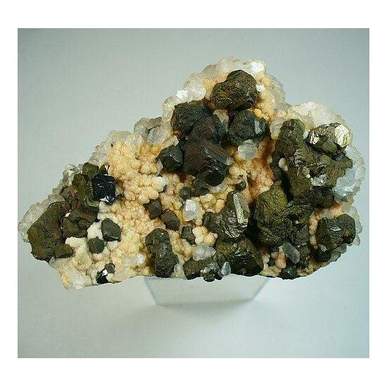 Chalcopyrite Quartz & Rhodochrosite