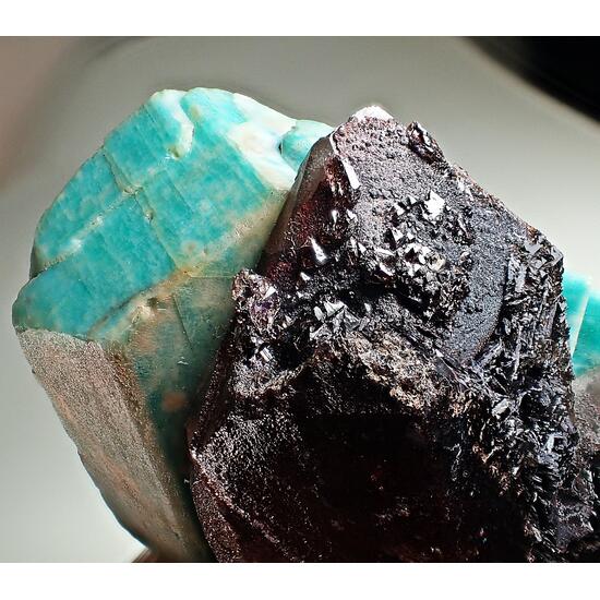 Microcline Var Amazonite & Smoky Quartz
