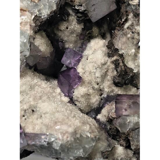 Fluorite With Calcite & Quartz