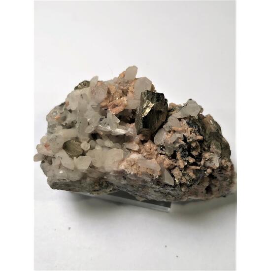 Rhodochrosite With Quartz & Pyrite