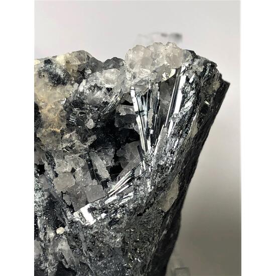 Stibnite With Baryte & Quartz