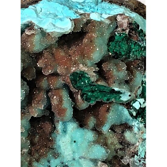 Chrysocolla With Malachite Heterogenite & Quartz