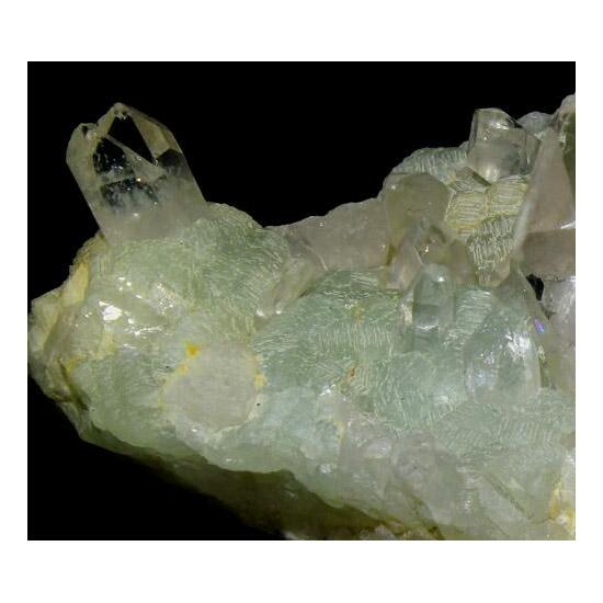 Quartz On Prehnite