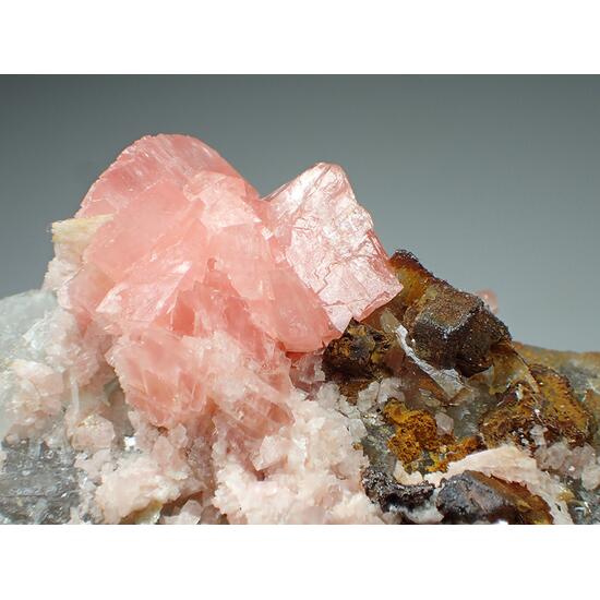 Rhodochrosite & Bertrandite & Pyrite