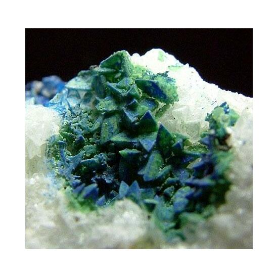 Calcite With Cuprian Adamite & Azurite