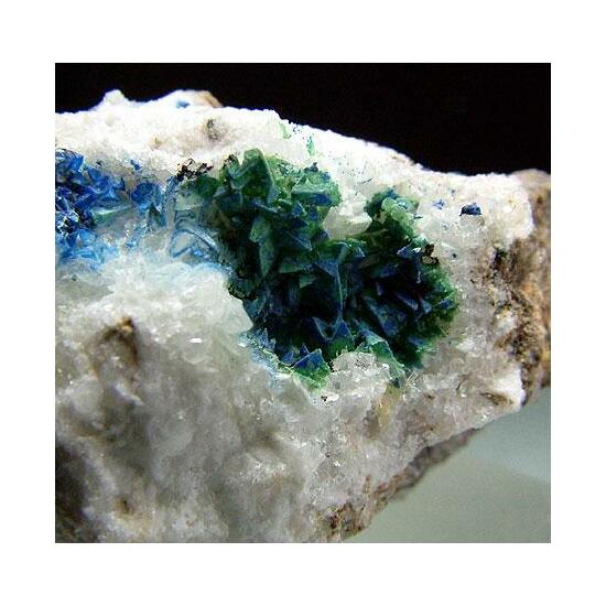 Calcite With Cuprian Adamite & Azurite