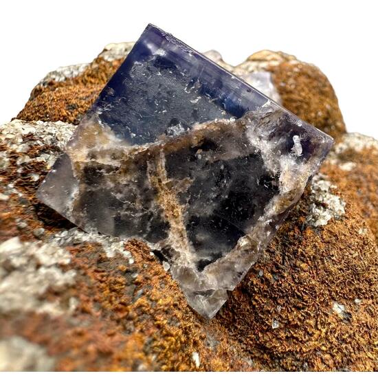 Fluorite On Siderite With Quartz